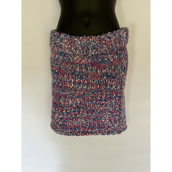 English Factory NWT Colorful Fuzzy Mini Skirt Women’s Size Small - Picture 1 of 5
